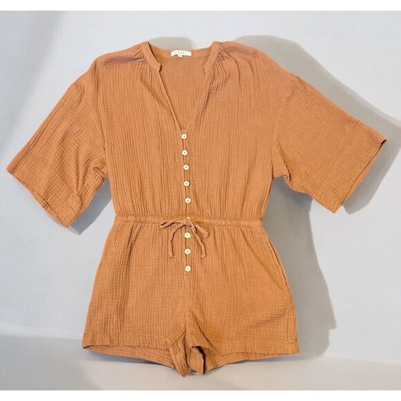 Z Supply Romper Womens XS Zephyr Gauze Brown - Picture 2 of 6